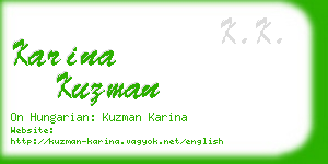 karina kuzman business card